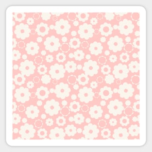 White flowers over pink Sticker